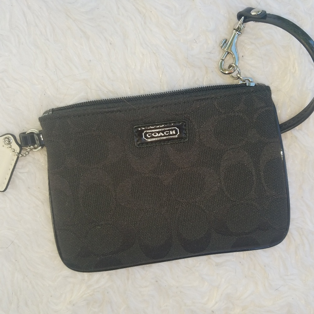 Small Black Coach Wristlet